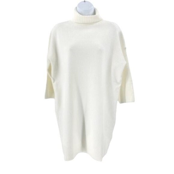 Pomander Place | NEW Winter White Vivianne Turtleneck Sweater Mini Dress Size L - Picture 5 of 9